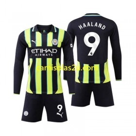 Camisolas de futebol Manchester City Erling Haaland 9 Criança Equipamento Alternativa 2024/25 Manga Comprida